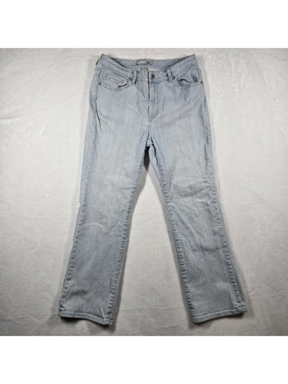 Chico’s Platinum Jeans Women Size 1.5 Light Wash Blue Bootcut 29 X 27 Y2K